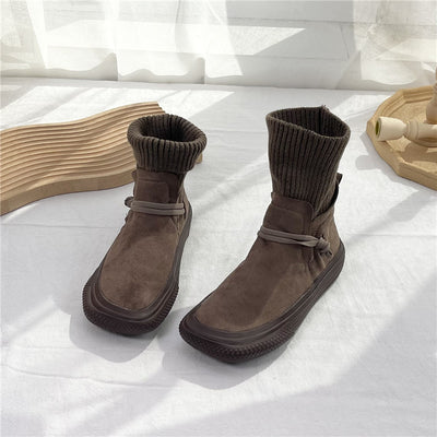 Babakud Women Autumn Retro Elastic Socks Boots