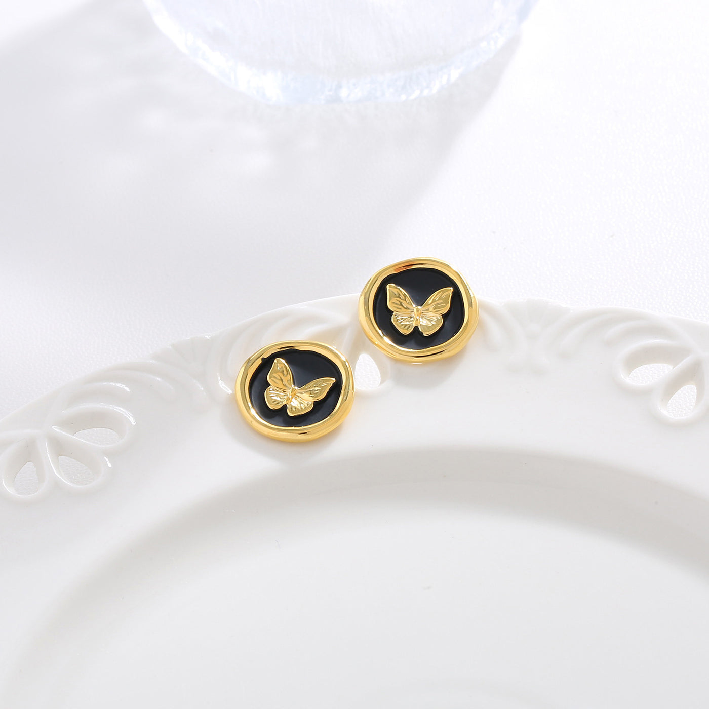 Babakud Women Butterfly Vintage Elegant Stud Earrings