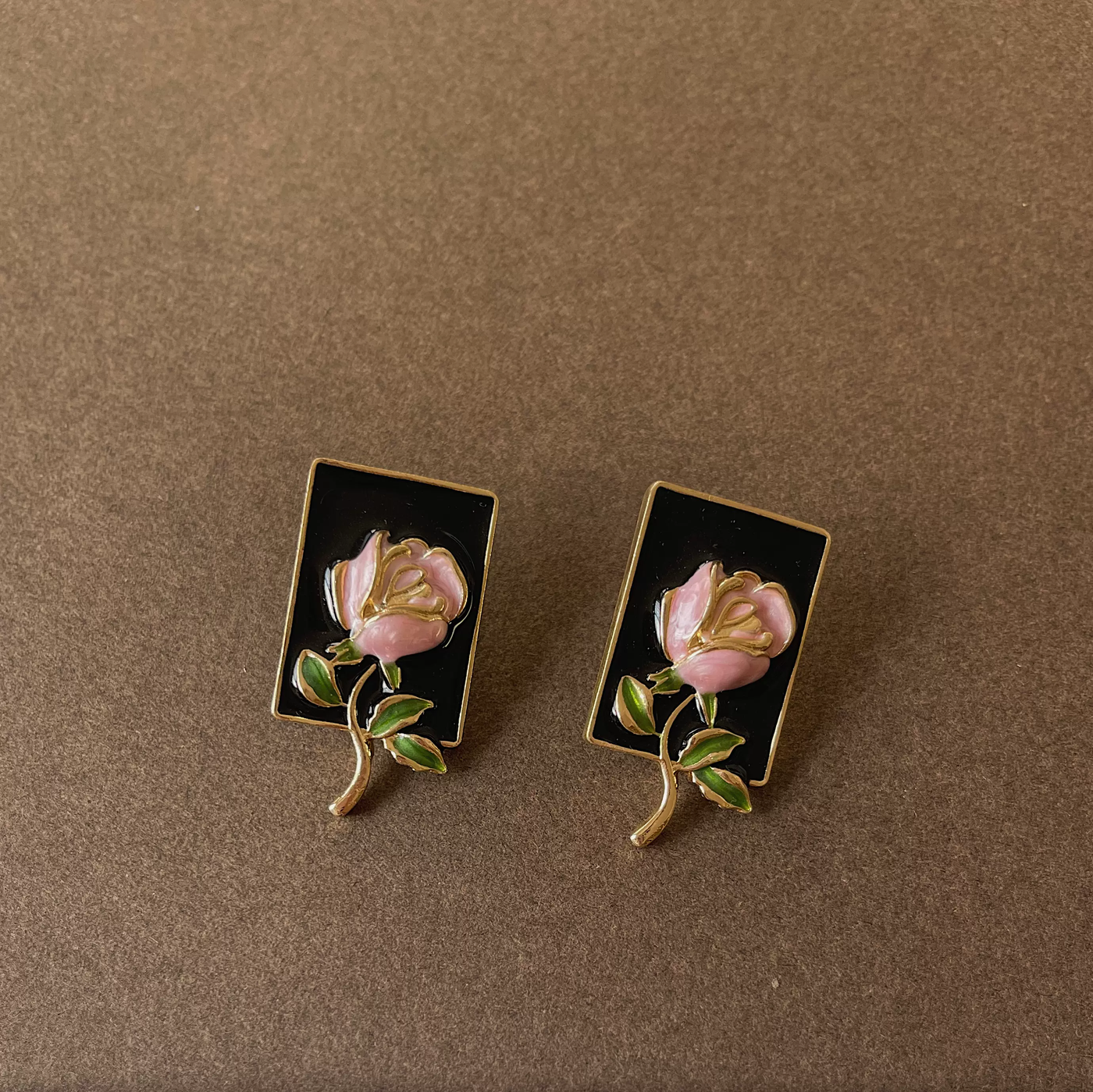 Babakud Unique Vintage Rose Flower Earrings