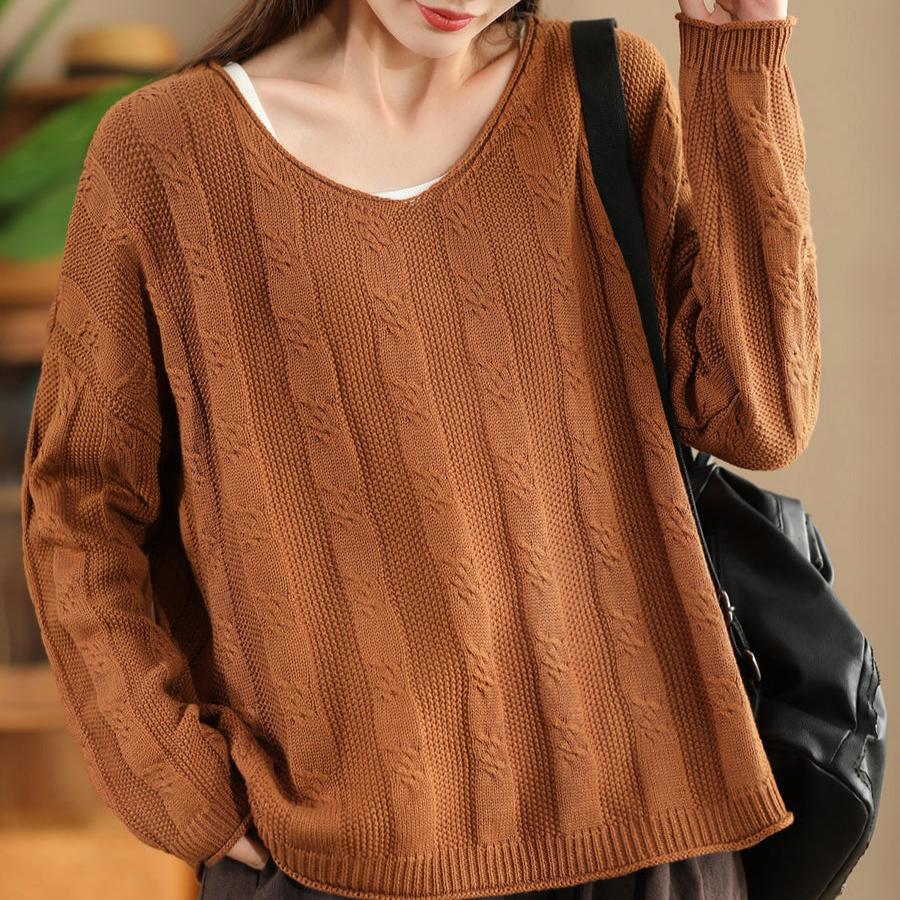 Babakud Women Autumn Cotton Knitted Loose Sweater