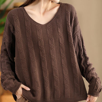 Babakud Women Autumn Cotton Knitted Loose Sweater