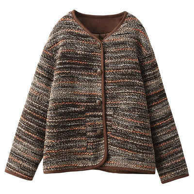 Babakud Women Winter Retro Fashionable Thickened Wool Jacket