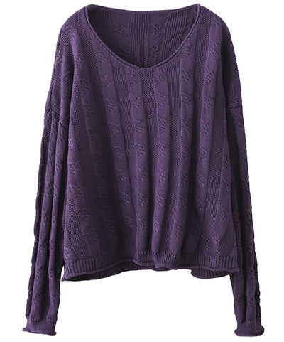 Babakud Women Autumn Cotton Knitted Loose Sweater