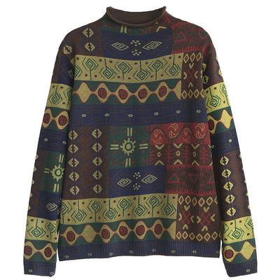 Babakud Women Autumn Printed Cotton Knit Sweater