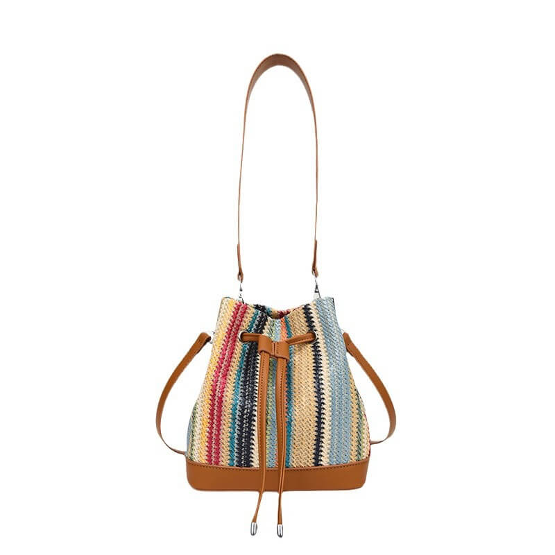 Babakud Retro Chic Straw Bucket Bag