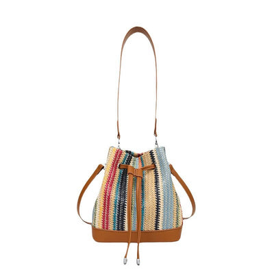 Babakud Retro Chic Straw Bucket Bag