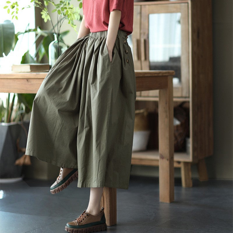 Babakud Women Autumn Retro Cotton Casual Pants