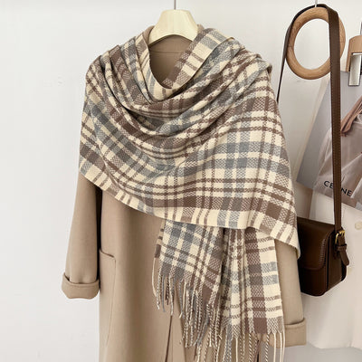 Babakud Autumn and Winter Stylish Plaid Scarf