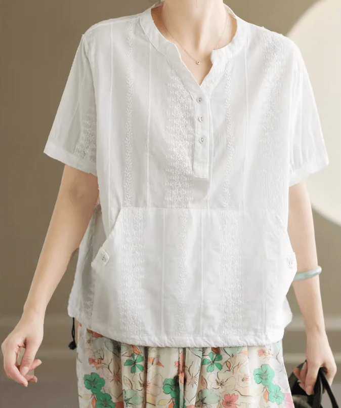 Babakud Women Artisanal Breeze Embroidered Tee