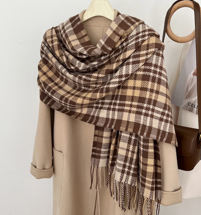 Babakud Autumn and Winter Stylish Plaid Scarf