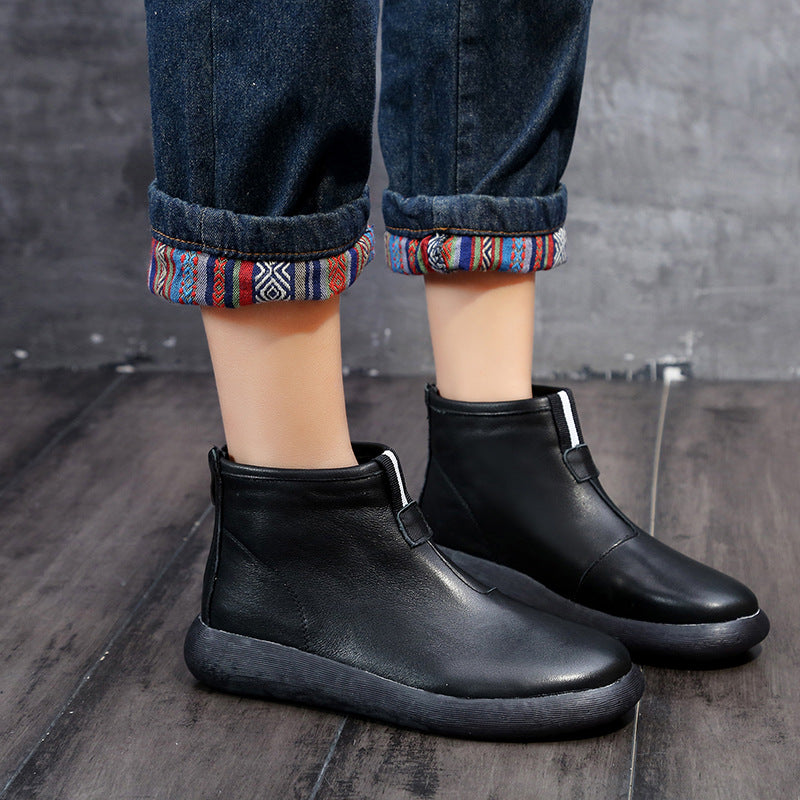 Retro Color Block Ankle Martin Boots