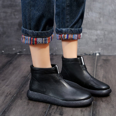 Retro Color Block Ankle Martin Boots