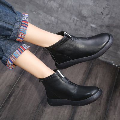 Retro Color Block Ankle Martin Boots