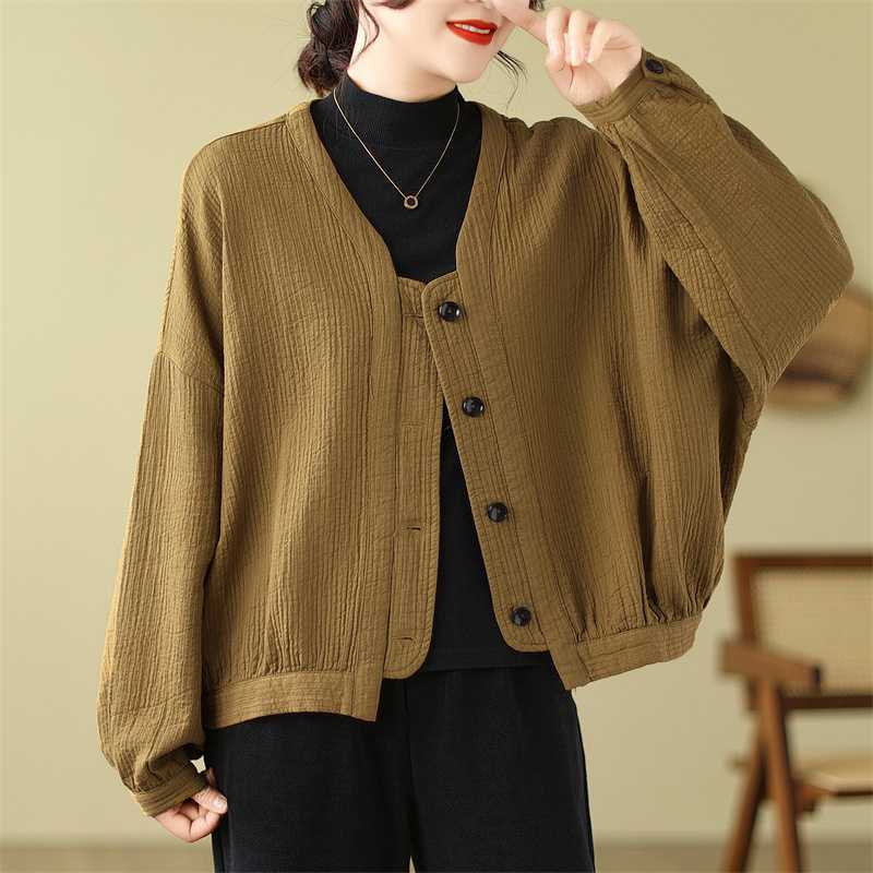 Women Textured Solid Color Short Jacket