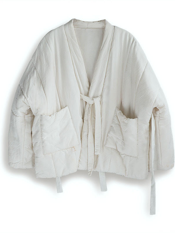 Comfy Reversible Mulberry Silk Short Cotton Padded Coats