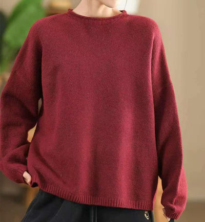 Loose Autumn Winter Fleece Warm Knitted Sweater