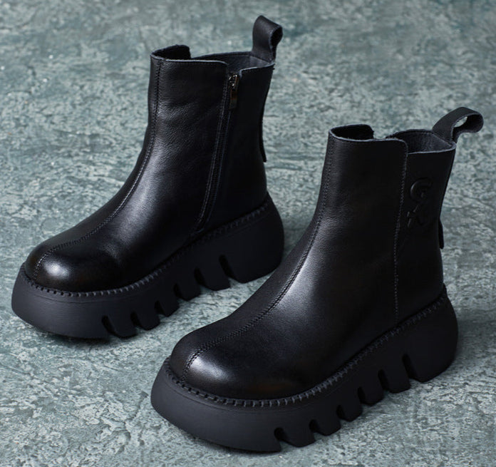 Women Classic Handmade Platform Anti-Slip Martin Boots