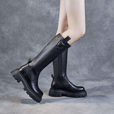 Women Black Mid- Calf Riding Boots