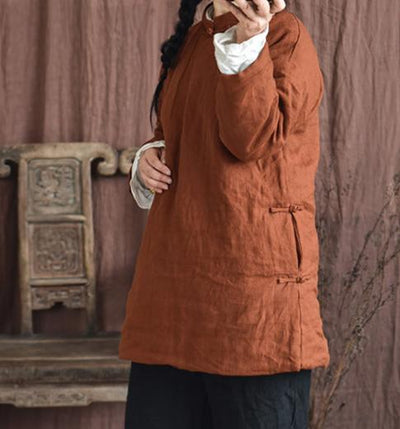 Women Traditional Handmade Frog Button Cotton Coat