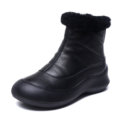 Women Black Warm Fleece- Lined Ankle Boots