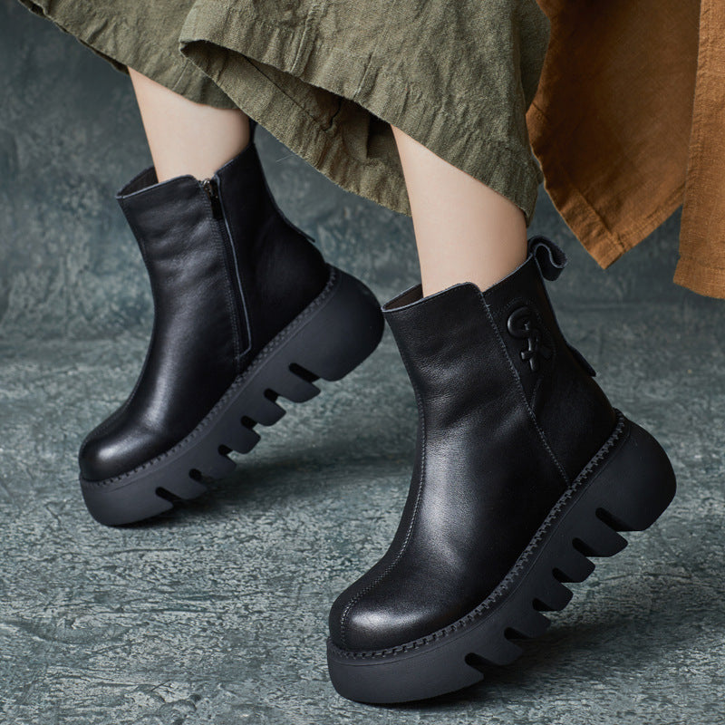 Women Classic Handmade Platform Anti-Slip Martin Boots