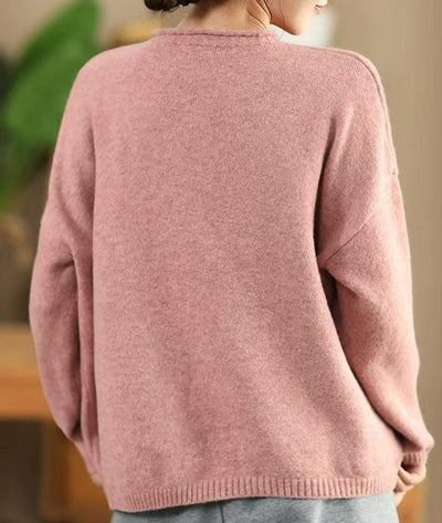 Loose Autumn Winter Fleece Warm Knitted Sweater