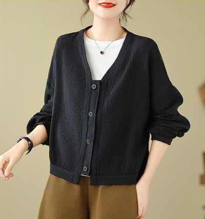 Women Textured Solid Color Short Jacket