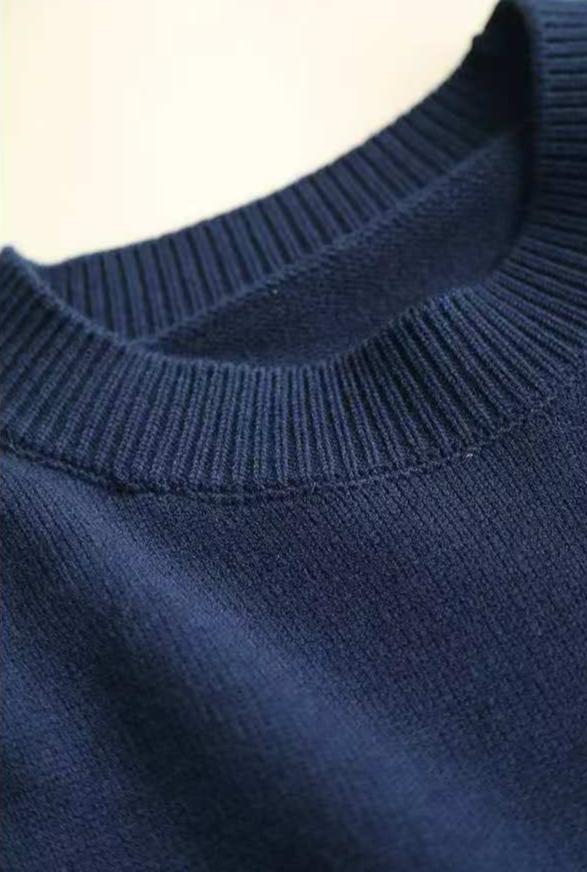 Women Autumn Winter Solid Color Retro Thickened Ribbed Sweater