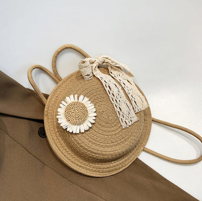 Casual Stylish Handwoven Straw Round Crossbody Bag