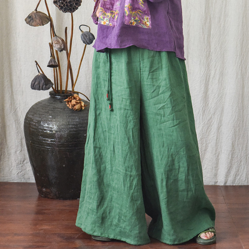 Lightweight Breathable Wide- Leg Linen Pants for Women