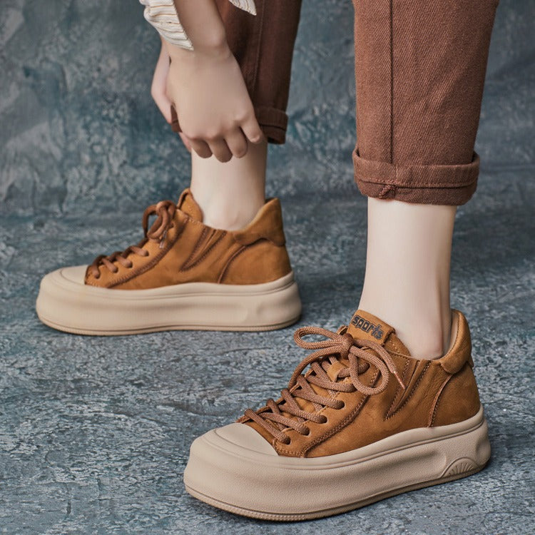 Women Classic Stylish Retro Lace Up Platform Casual Shoes