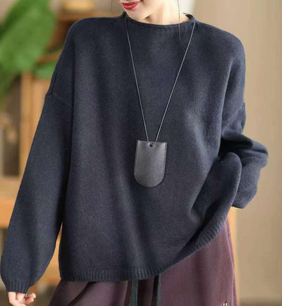 Loose Autumn Winter Fleece Warm Knitted Sweater