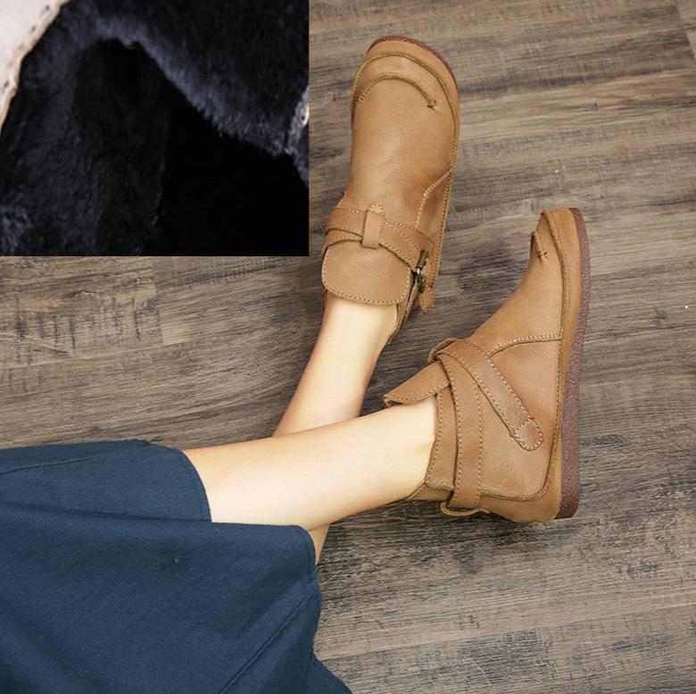 Women Vintage Buckled Ankle Boots