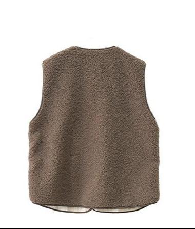 Women Solid Color Cozy Sherpa Vest