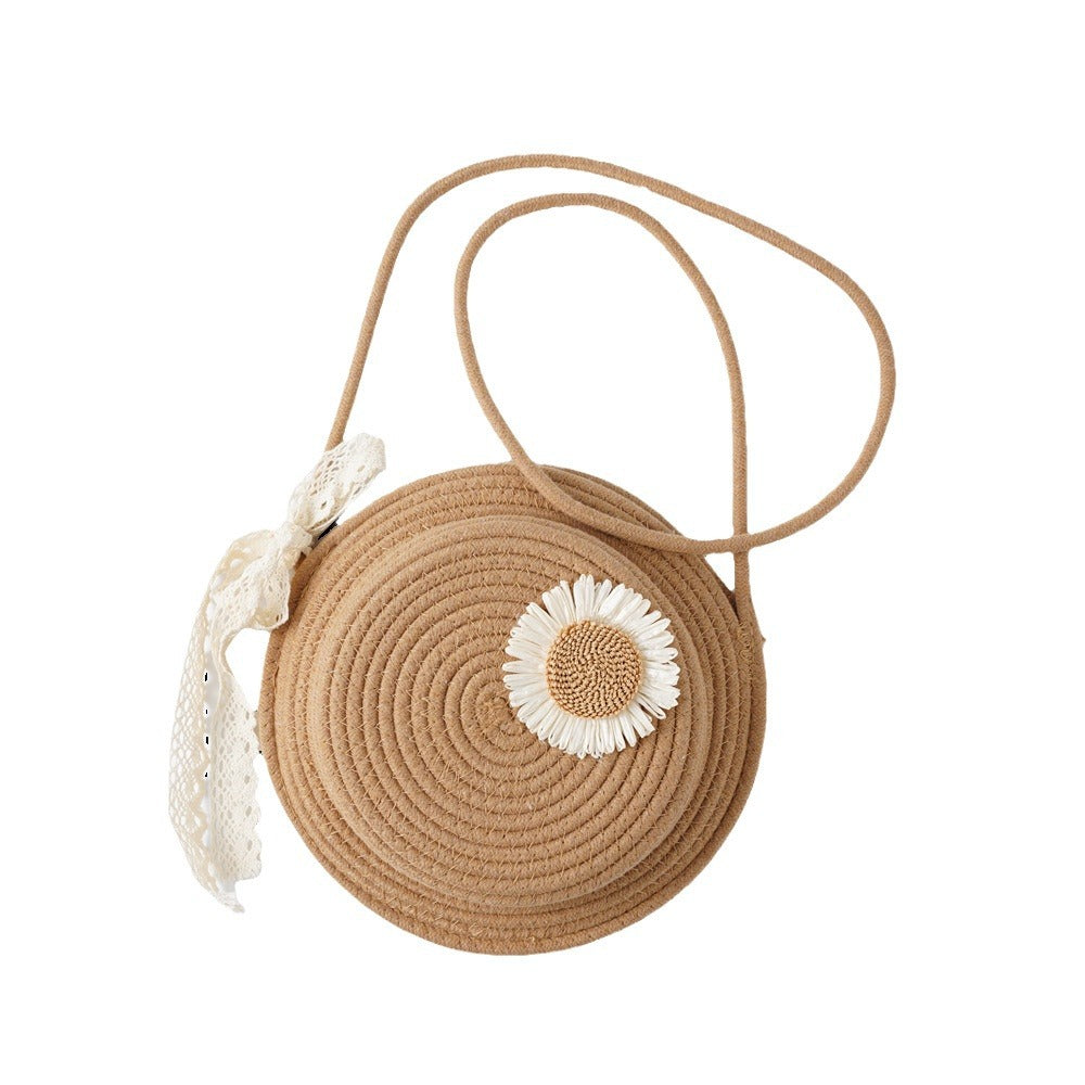 Casual Stylish Handwoven Straw Round Crossbody Bag