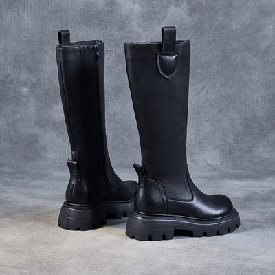 Women Black Mid- Calf Riding Boots