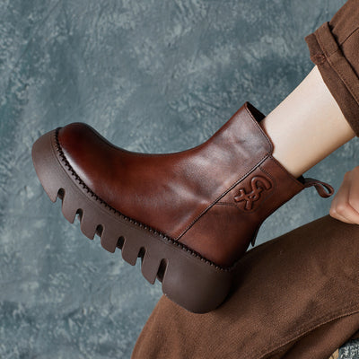 Women Classic Handmade Platform Anti-Slip Martin Boots