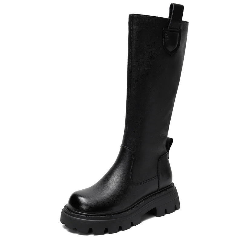 Women Black Mid- Calf Riding Boots