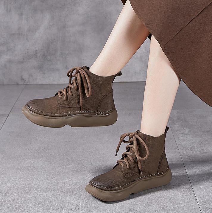 Ethnic Style Soft- Soled Platform Ankle Boots