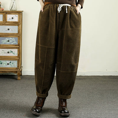 Women Autumn Warm Corduroy Harem Pants