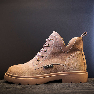 Ladies Low Heel Lace Up Casual Suede Booties