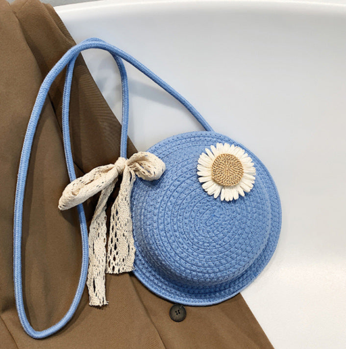 Casual Stylish Handwoven Straw Round Crossbody Bag