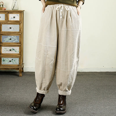 Women Autumn Warm Corduroy Harem Pants