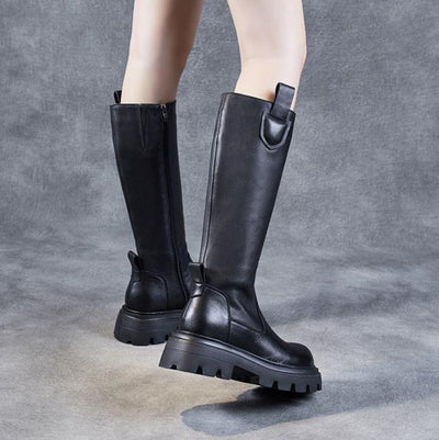 Women Black Mid- Calf Riding Boots