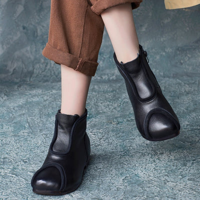 Babakud Women Retro Side Zipper Ankle Boots