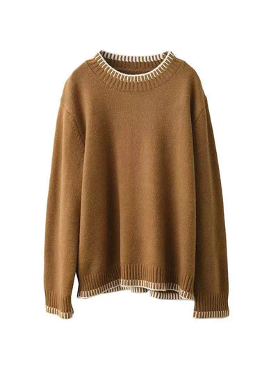 Casual Mock Neck Loose Knit Sweater for Women