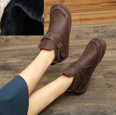 Women Vintage Buckled Ankle Boots