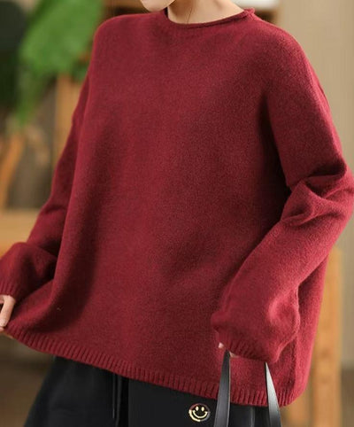 Loose Autumn Winter Fleece Warm Knitted Sweater