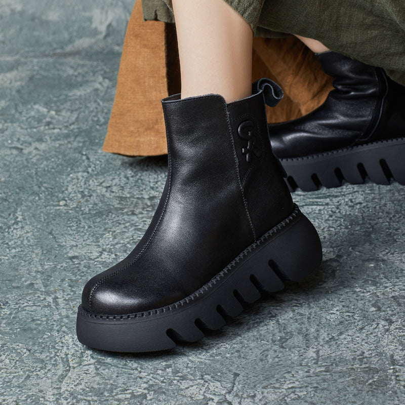 Women Classic Handmade Platform Anti-Slip Martin Boots