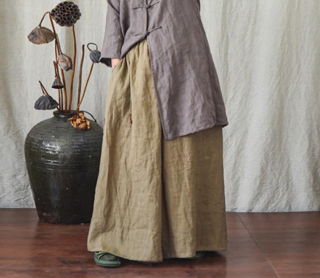 Lightweight Breathable Wide- Leg Linen Pants for Women